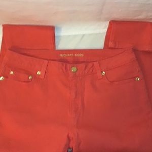 Michael Kors red cropped skinny jeans size 6